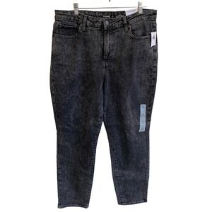 Old Navy OG Straight High‎ Rise Ankle Jeans Women's 14 Washed Black Denim NWT